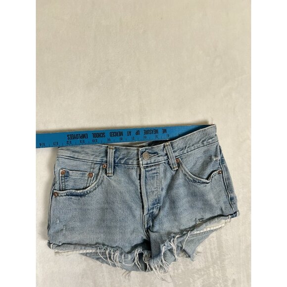 Levi’s 501 Selvedge Daisy Duke Jean Shorts Women’s Size 25 Distressed - Picture 3 of 8